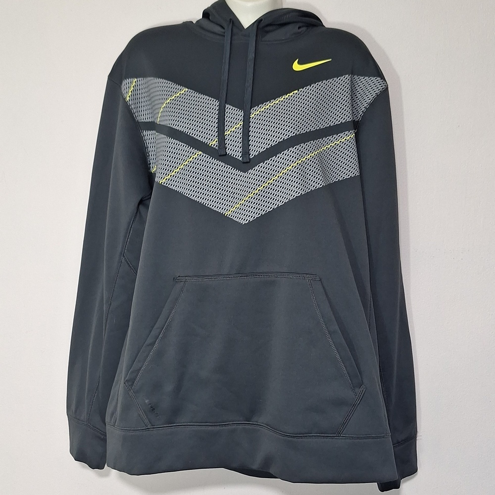 Nike Dark Gray Hoodie with Yellow Highlights